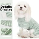 Green Striped Dog Pajamas: 4-Legged Cotton Stretchable Jumpsuit Pjs - Lightweight Cozy Puppy Onesie Clothes