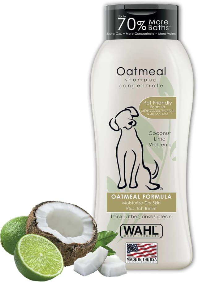 USA Dry Skin and Itch Relief Pet Shampoo for Dogs – Oatmeal Formula with Coconut Lime Verbena Scent & Pet
