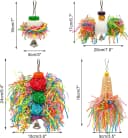 4PCS Bird Parrot Foraging Toys Parakeet Chewing Hanging Toy Shredded Paper Cage Accessories for Small Parrots