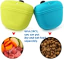 Silicone Dog Treat Pouch-Small Training Bag-Portable Dog Treat Bag for Leash with Magnetic Closure and Waist