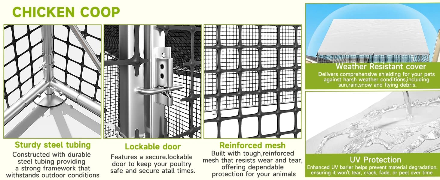 Large Walk-in Chicken Coop with Chicken Run — product details