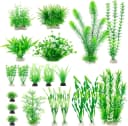 Aquarium Plants — 20 Pack Artificial Fish Tank Plants for Aquarium Decorations (Green)