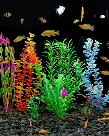 Aquarium Plants — 20 Pack Artificial Fish Tank Plants for Aquarium Decorations (Green) — collection imagery