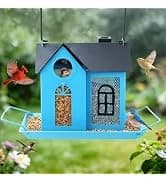 Bird Houses for Outside Real Wood-Look Resin Bird House with Hanging Chain – Waterproof and Durable Forest — collection imagery