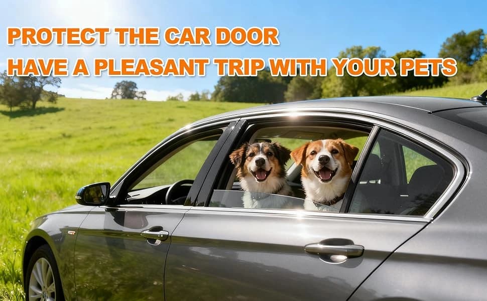 Dog Car Door Protector — 2 Pcs PU Leather Pet Car Door Cover — product details