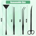 Aquarium Aquascape Tools Kit — 4 in 1 Anti-Rust Aquatic Plant Aquascaping Tool Stainless Steel Black Tweezers