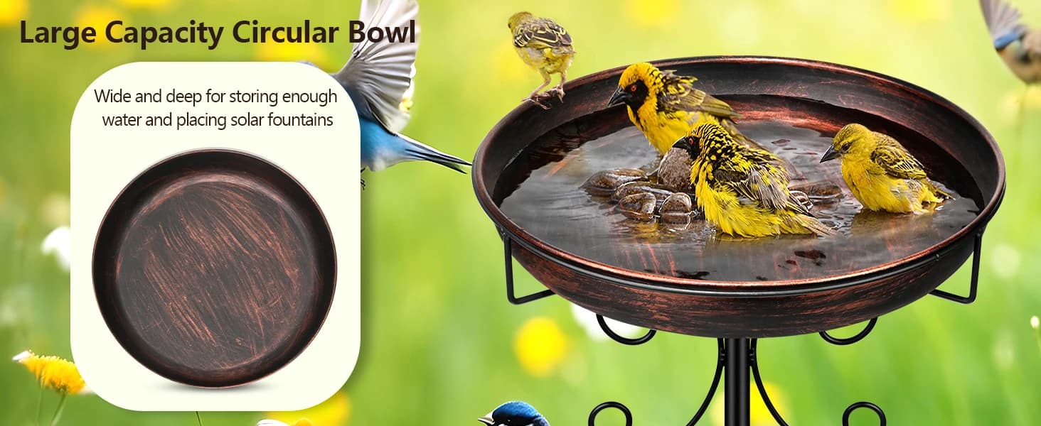 35In Metal Bird Bath for Outside — product details