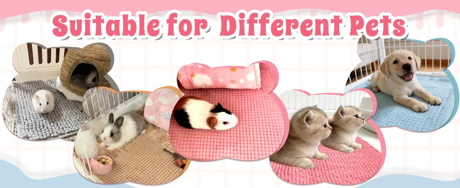 Guinea Pig Cage Liner — 4 PCS Washable Guinea Pig Bedding Fleece Mat — collection imagery