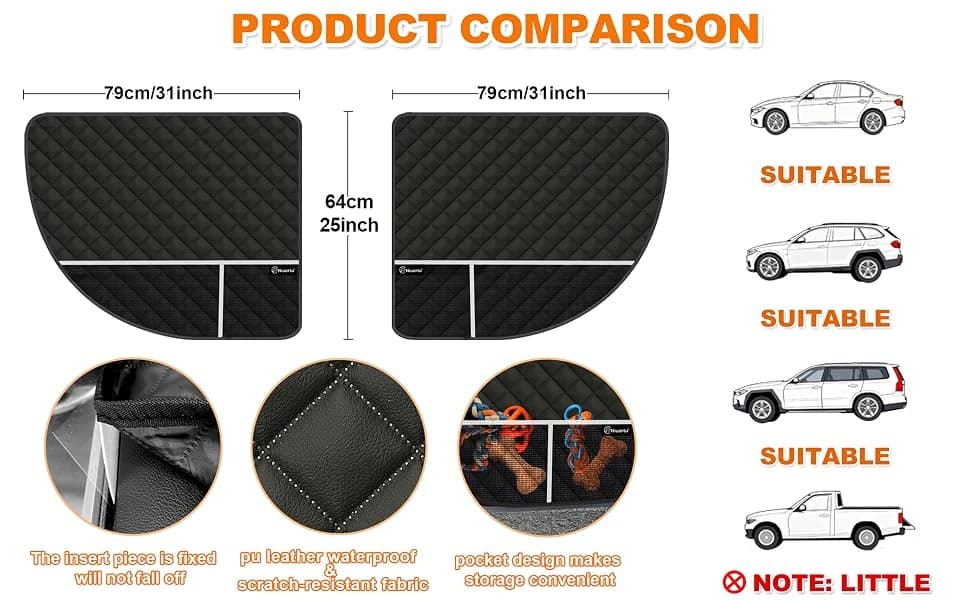 Dog Car Door Protector — 2 Pcs PU Leather Pet Car Door Cover — product details