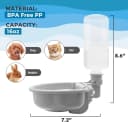 Gravity Pet Water Bowl — 16oz Anti-Splash Crate Dispenser