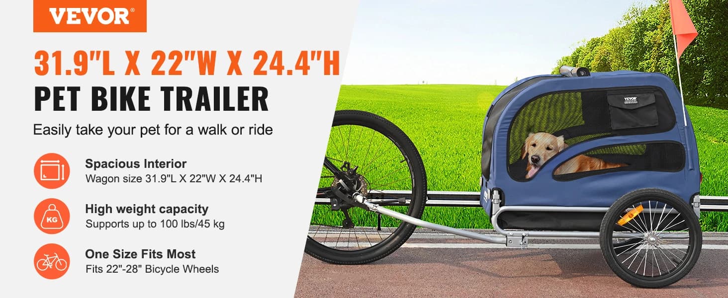 Dog Bike Trailer — Supports up to 100 lbs — Pet Bike Trailer – A Fun Way to Travel