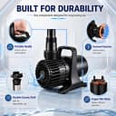 350W 7000 GPH Pond Pump — Ultra Quiet Heavy Duty Submersible Water Pump for Koi Ponds