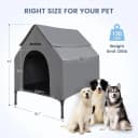 Large Dog House Outdoor — 36in Elevated 2-in-1 Cot and Canopy