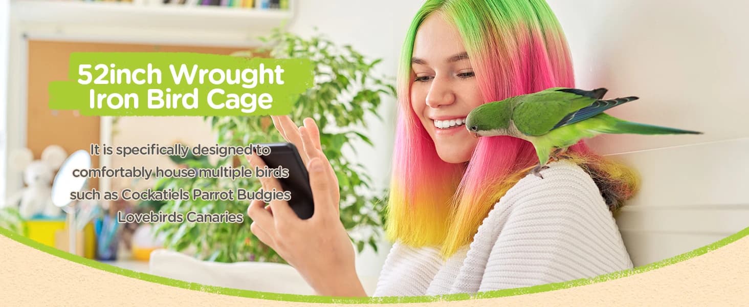 52" Large Bird Cage for Parakeets — product details