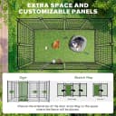 8x4x6 FT Dog Kennel Outdoor for Large Dogs with Silver Roof