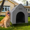 Large Dog House Outdoor — 36in Elevated 2-in-1 Cot and Canopy