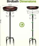 35In Metal Bird Bath for Outside