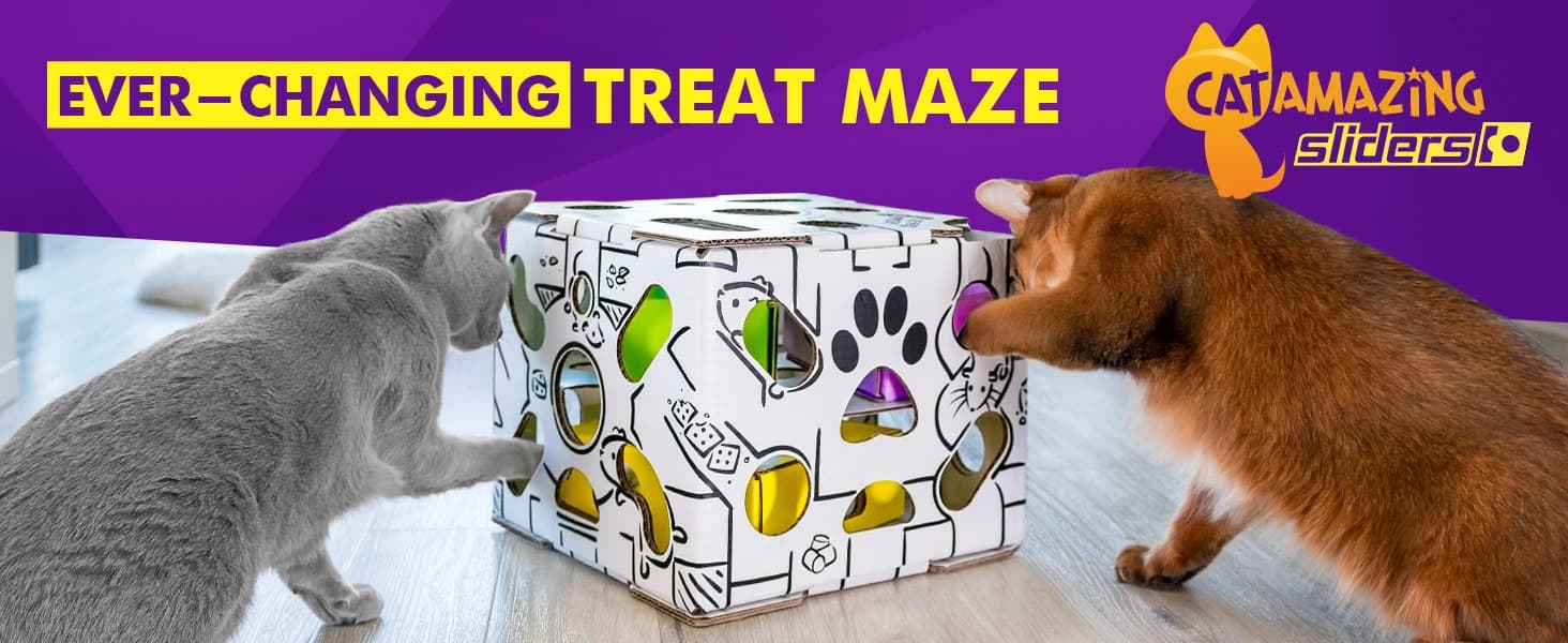 Sliders β Puzzle Toy for Indoor Cats β Treat Box Interactive Maze β Enrichment Feeder β Best Cat Toy Ever! β product details
