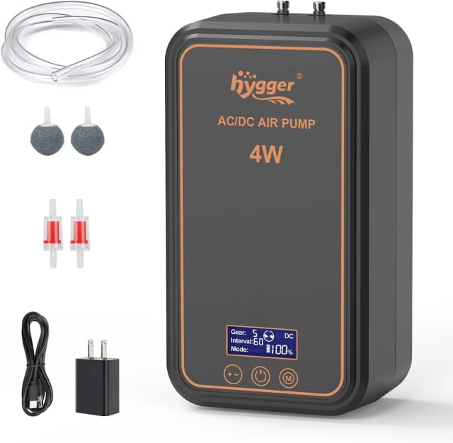 Aquarium Air Pump — Rechargeable Portable Oxygen Pump with Single/Dual Outlets