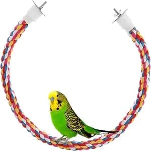 Bird Rope Perches — Parrot Toys 33 inches Rope Bungee Bird Toy (33 inches)[1 Pack] — Easy to installation