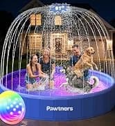 Foldable Dog Pool with Sprinkler and RGB LED Light — collection imagery