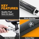 V2.0-180° Rotating Dog Bike Leash - with Shock Absorbers and Quick Attach Mechanism | Carbon Fiber | Detachable