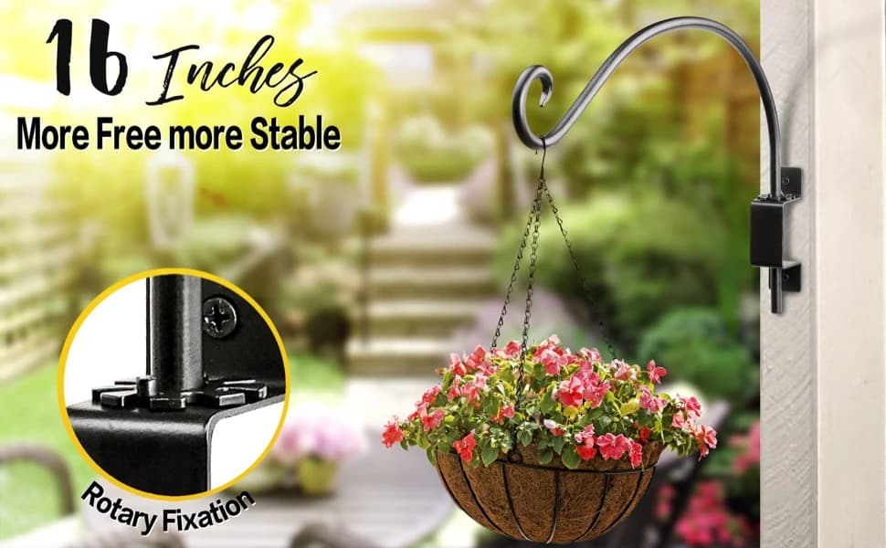 Bird Feeder Hanger Outdoor: 16" Swivel Heavy Duty Wall Mount Bracket — Close to life — convenient life