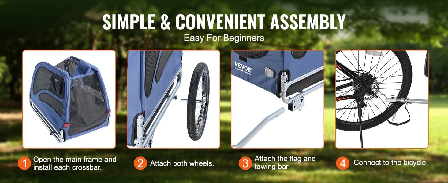 Dog Bike Trailer — Supports up to 100 lbs — product details