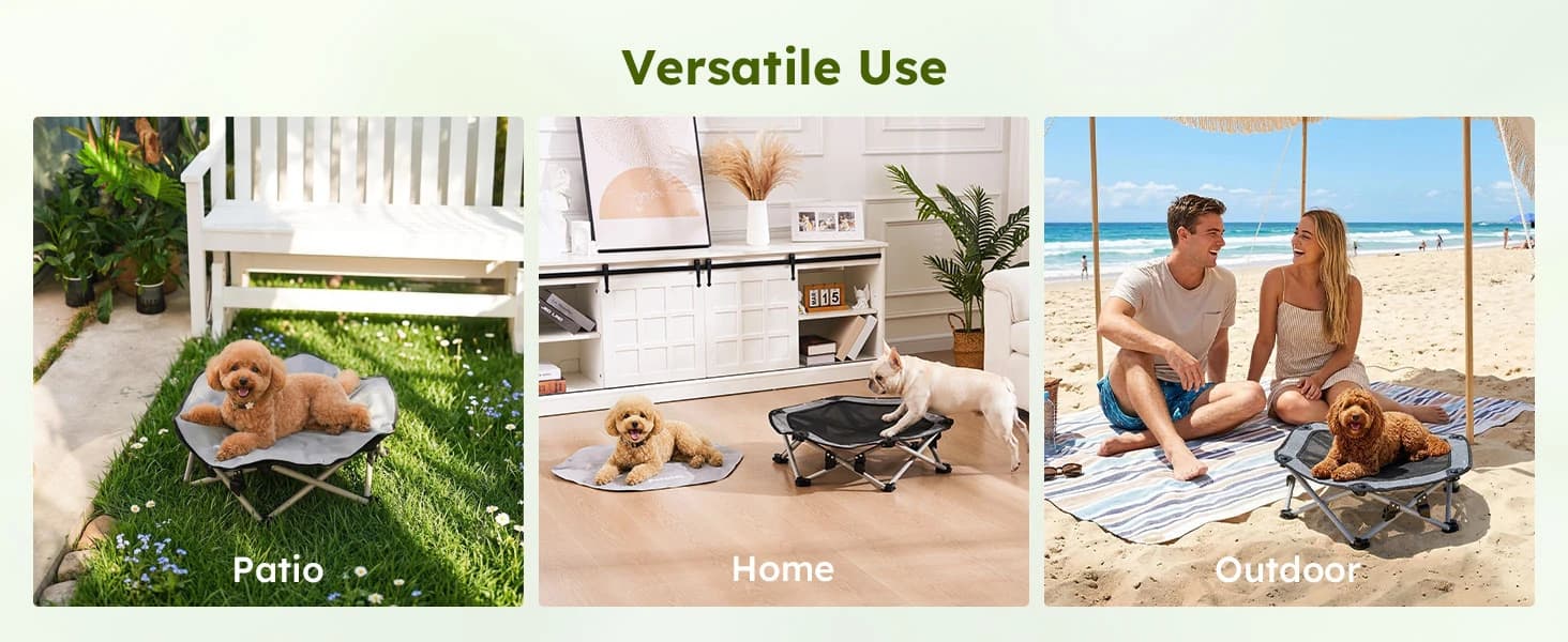 Raised Dog Bed with Cooling Mat — product details