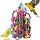 Bird Toys Conure Toys, Bird Parrot Foraging Shredder 24 Pcs Colorful Bagel Chewy Rings for Small Parrots