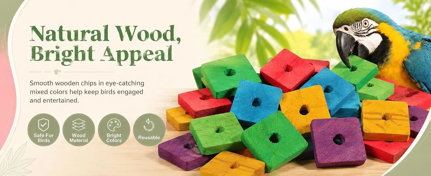 Bird Toys: 100 Pcs Wooden Blocks — product details