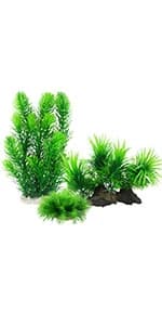 Aquarium Plants — 20 Pack Artificial Fish Tank Plants for Aquarium Decorations (Green) — product details