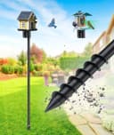 Heavy Duty Bird Feeder Pole - 109 Inch Adjustable 1 Inch Metal Bird House Pole with 14” Deep Auger Base |