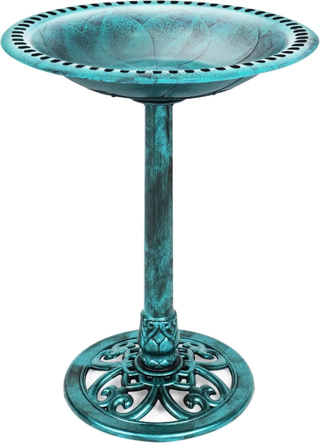 Bird Bath — 28in Outdoor Resin Pedestal