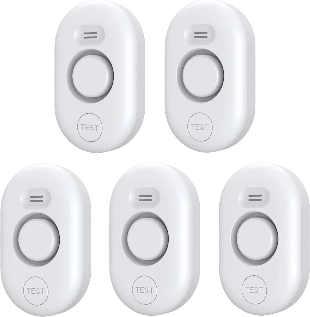 5 Pack Water Leak Detectors for Home — 100dB Water Sensor Alarm for Basement