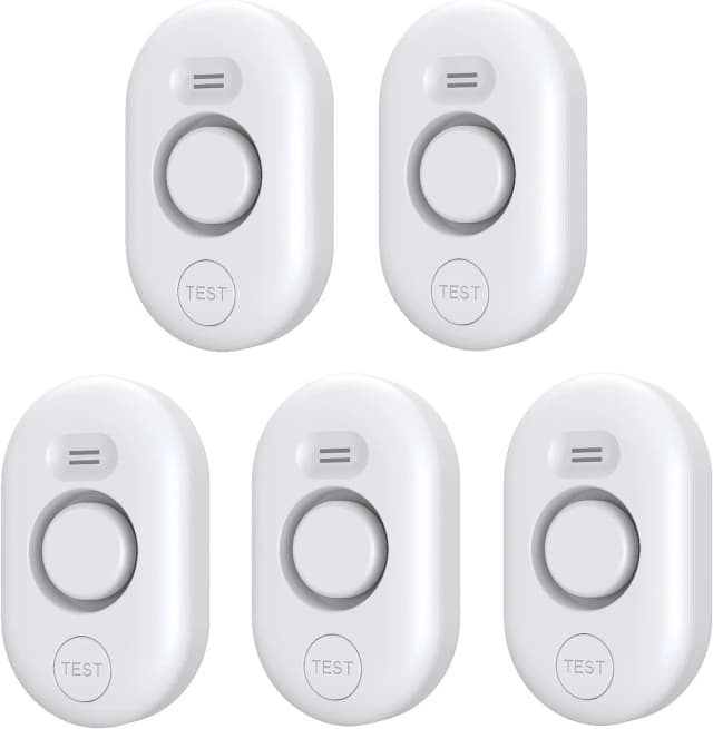 5 Pack Water Leak Detectors for Home — 100dB Water Sensor Alarm for Basement