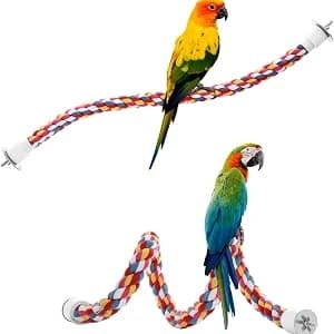 Bird Rope Perches — Parrot Toys 33 inches Rope Bungee Bird Toy (33 inches)[1 Pack] — collection imagery