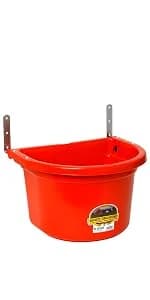 Plastic Hook Over Feeder | Mountable Livestock and Pet Feed Bucket | Horse Feed Bucket | Made in USA | 15 Quarts — product details