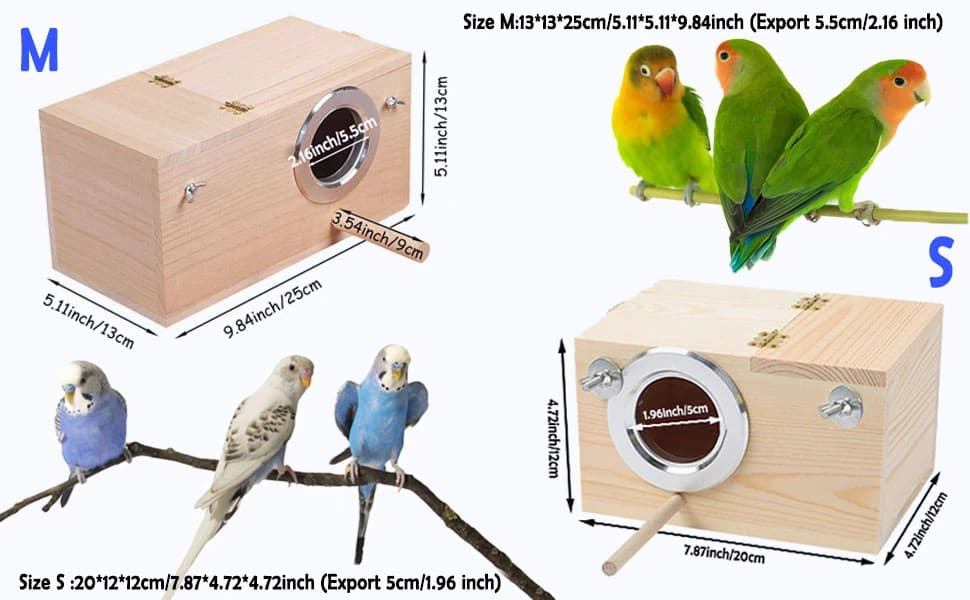 Parakeet Nesting Box — Wood Bird Nest House for Cage — product details