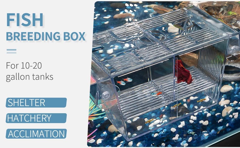 Aquarium Fish Breeding Box Acrylic Hatchery Incubator Tank with Suction Cups Medium Isolation Box for Baby Fish — product details