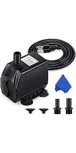 400GPH Submersible Fountain Water Pump for Pond Aquarium Hydroponics — product details