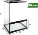 11 Gallon Tall Reptile Glass Tank 12"x12"x18",Pre-Assembled Vertical Terrarium Enclosure with Front Openning