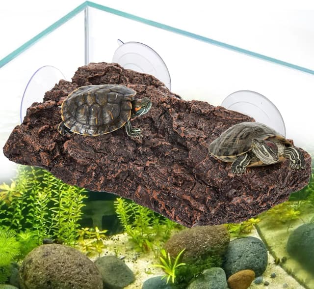 Turtle Basking Platform — Fish Tank Aquarium Tortoise Climbing Platform with 3 Suction Cups