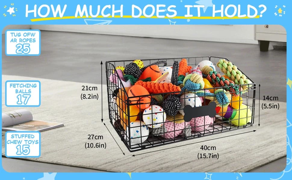 Dog Toy Basket Metal — Dog Toy Box — product details