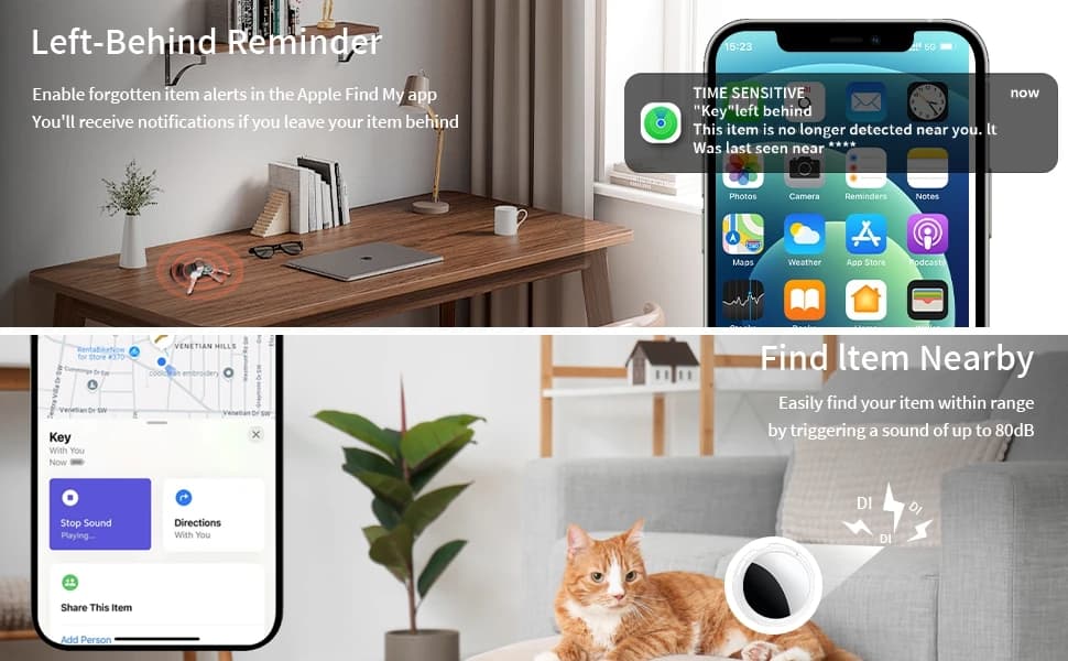 2 Pack Tracker Tags — Finder Apple Find My MFi Certified Waterproof iOS Only — product details