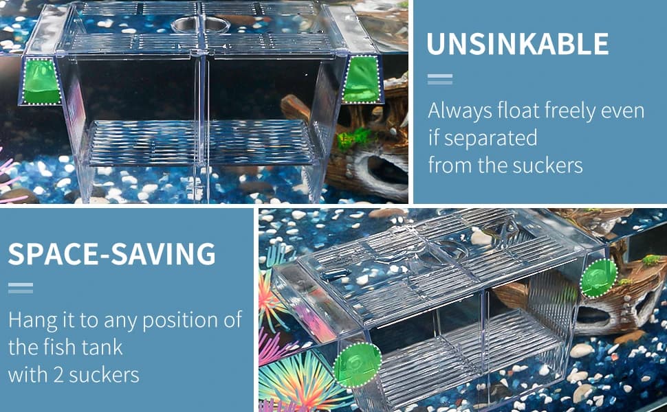 Aquarium Fish Breeding Box Acrylic Hatchery Incubator Tank with Suction Cups Medium Isolation Box for Baby Fish — product details