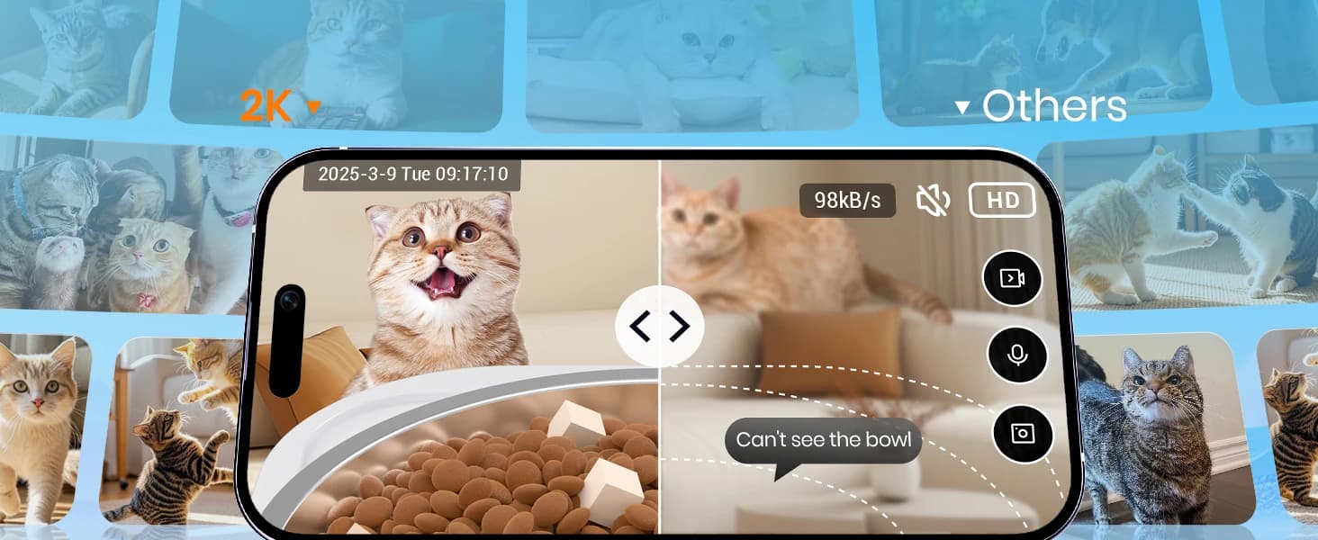 Automatic Cat Feeder with 2K Camera: 5G WiFi Automatic Dog Feeder with Night Vision — product details