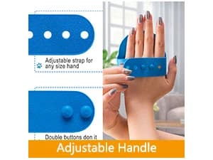 Dog Bath Brush — Dog Shampoo Brush With Adjustable Ring Handle Long Bristles — ADJUSTABLE HAND STRAP