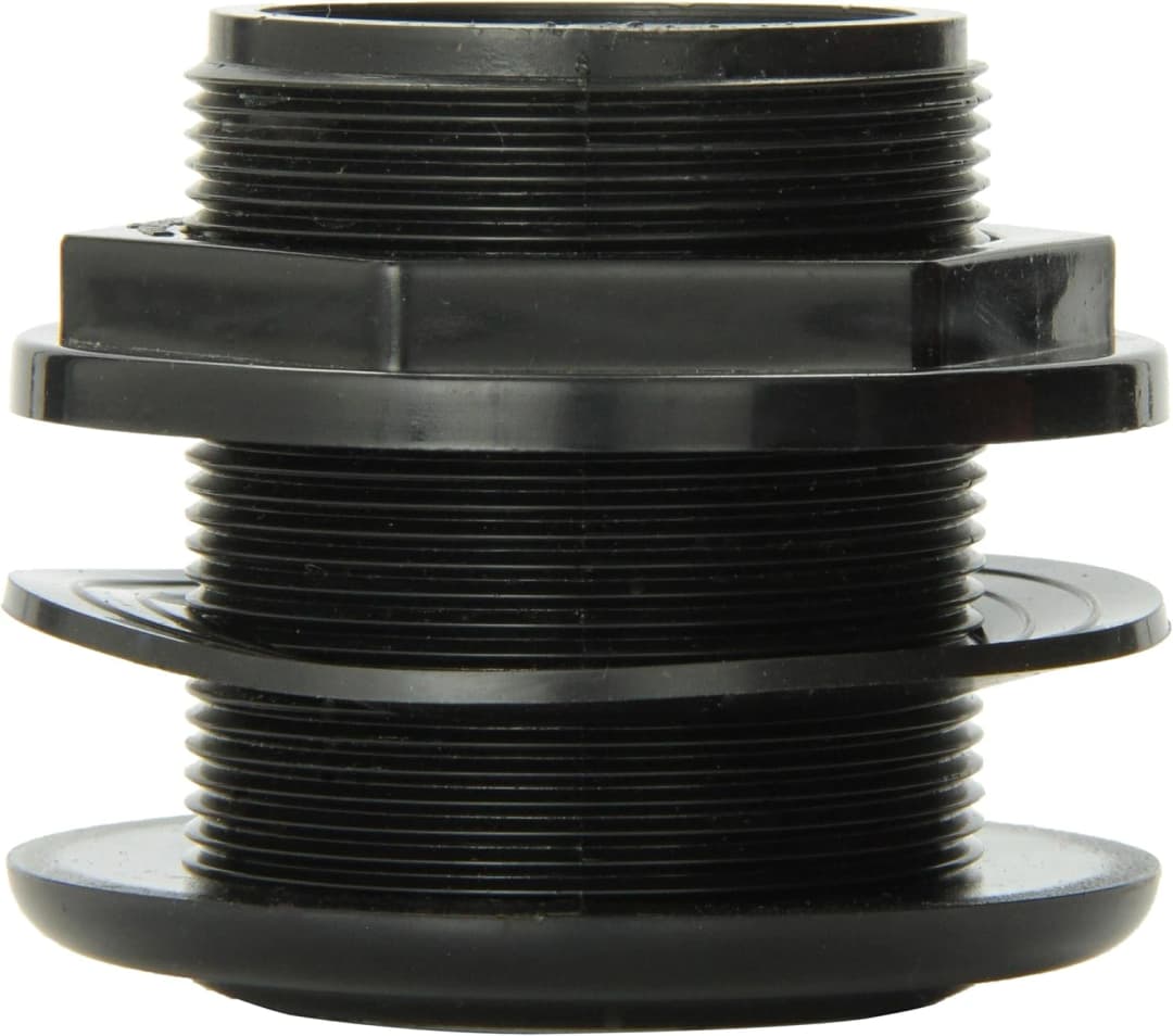 Standard Threaded Bulkhead Kit for Fish Aquariums – High-Impact Resistant PVC – Includes Bulkhead Fitting