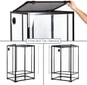 24" x 18" x 36" Reptile Tall Glass Terrarium Rainforest Habitat Double Hinge Door with Screen Ventilation 67
